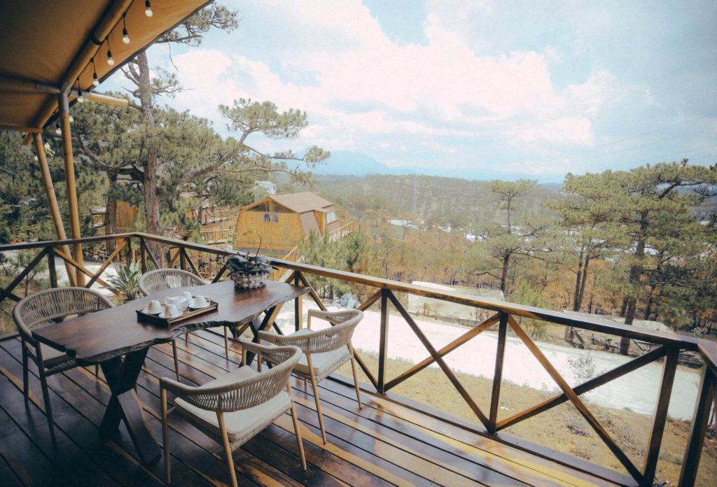 View from Dalat glamping resort in Asia